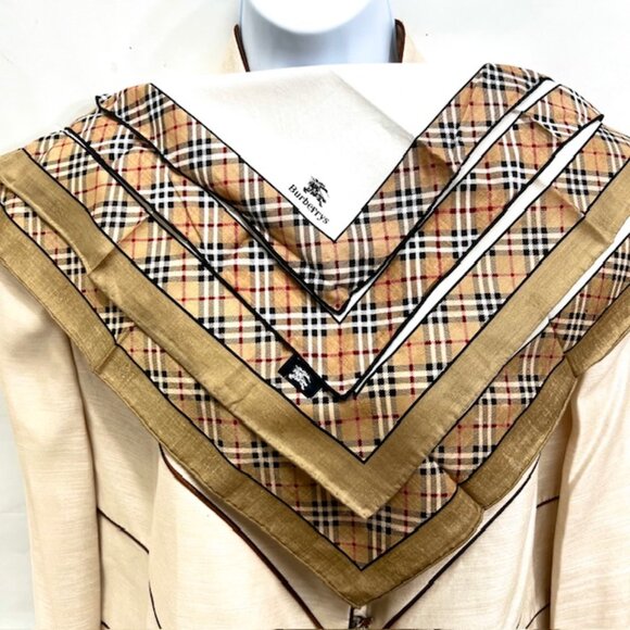 New Men/Women  BURBERRY Handkerchief Nova Check Set of Two 17"-19" 100％Cotton(31 - Picture 1 of 15